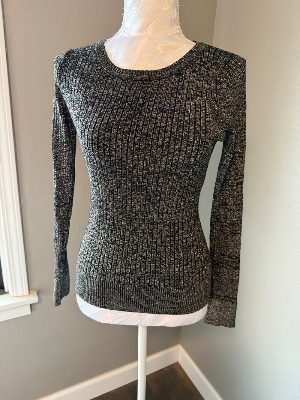 Energie Y2K metallic long sleeve sweater